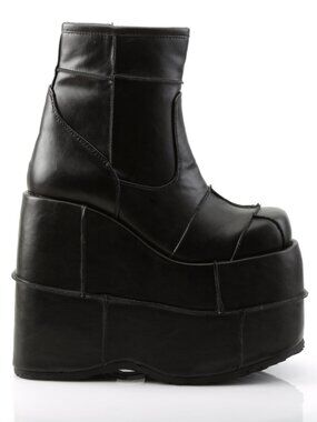 7" (17.8cm) Platform Ankle Boots with Patching Details & Side Zip Closure